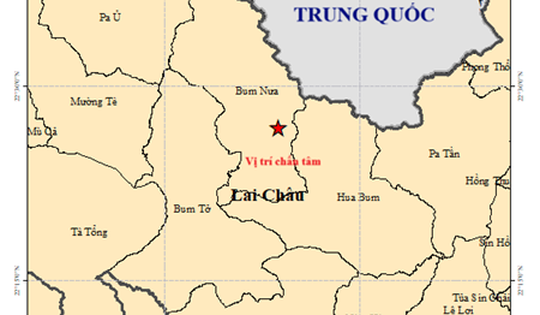 Xảy ra động đất 2.5 độ ở Lai Châu