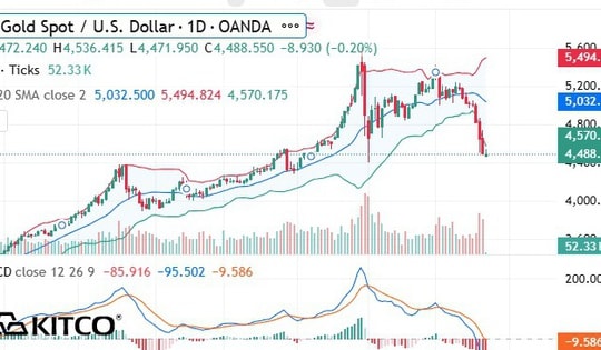 Giá vàng thế giới giao dịch dưới 4.500 USD đầu phiên 23/3