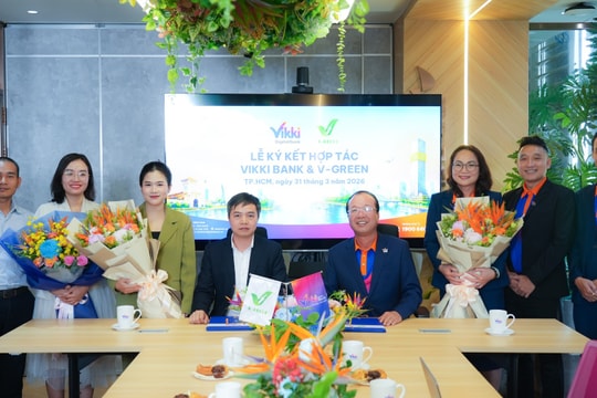 V-Green và Ngân hàng Số Vikki hợp tác phát triển hạ tầng trạm sạc, tủ đổi pin
