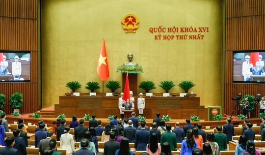 Đồng chí Trần Thanh Mẫn tuyên thệ và phát biểu nhậm chức Chủ tịch Quốc hội khóa XVI