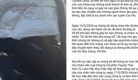 Nguyên nhân xe Toyota Corolla Cross 'tự' bung túi khí dù không va chạm