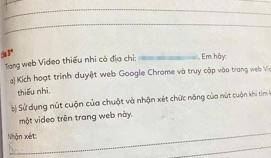 Xác minh vở bài tập Tin học lớp 3 có đường link dẫn đến nội dung không phù hợp