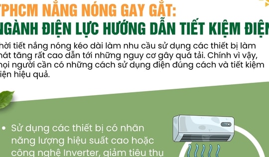[Infographic] TPHCM nắng nóng gay gắt, ngành điện lực hướng dẫn tiết kiệm điện