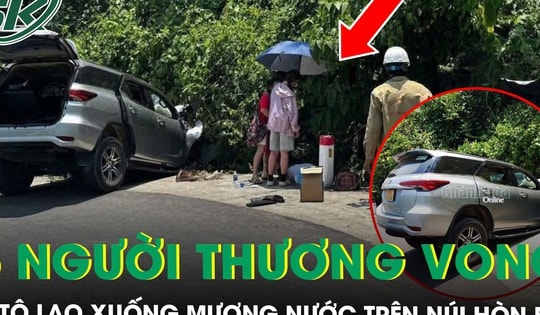 Ô tô lao xuống mương nước khi đổ đèo trên núi Hòn Bà, 6 người thương vong