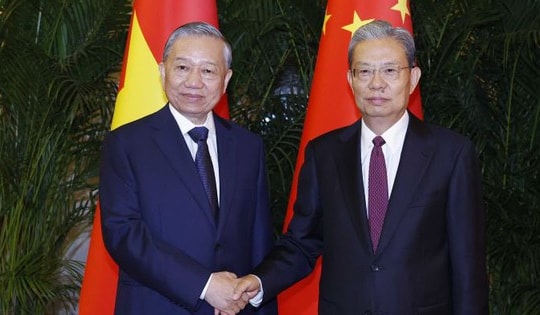 Tổng Bí thư, Chủ tịch nước Tô Lâm hội kiến Ủy viên trưởng Nhân đại toàn quốc Trung Quốc