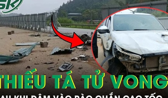 Thiếu tá công an tử vong sau khi ô tô đâm vào rào chắn trên cao tốc Nội Bài - Lào Cai