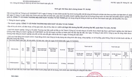 Công ty Đầu tư Hà Thành bị xử phạt vì vi phạm chứng khoán