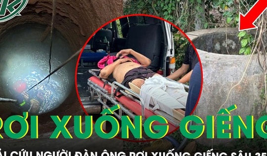 Hơn 1 tiếng nghẹt thở giải cứu người đàn ông rơi xuống giếng sâu 35m ở TP.HCM