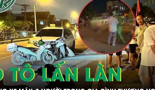 Ô tô lấn làn ngược chiều tông xe máy, 3 người trong gia đình thương vong