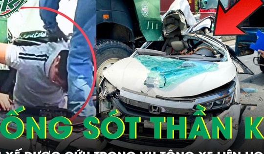 Tài xế sống sót thần kỳ trong vụ tông liên hoàn 10 xe trên Vành đai 3 khiến ô tô con bẹp rúm