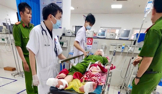 Tình trạng sức khỏe cán bộ công an bị chém khi trực ban ở cơ quan