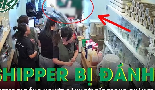 Shipper bị đồng nghiệp đánh tới tấp vào mặt trong quán trà sữa ở TPHCM