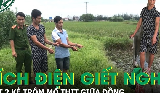 Bắt giữ 2 kẻ kích điện giết nghé, mổ thịt ngay giữa đồng để phi tang