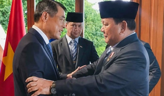 Thủ tướng Lê Minh Hưng gặp Tổng thống Indonesia Prabowo Subianto
