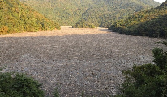 Hơn 30.000m3 rác phủ kín lòng hồ thủy điện Bản Vẽ, Nghệ An chỉ đạo xử lý