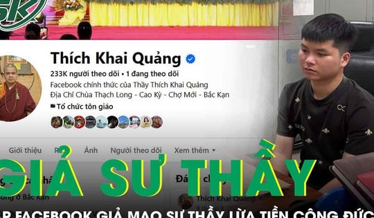 Thanh niên lập Facebook có tích xanh giả mạo sư thầy, lừa tiền công đức