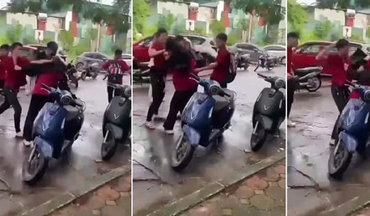 Nhóm mặc ‘áo đỏ' đánh một thanh niên ở Hà Nội