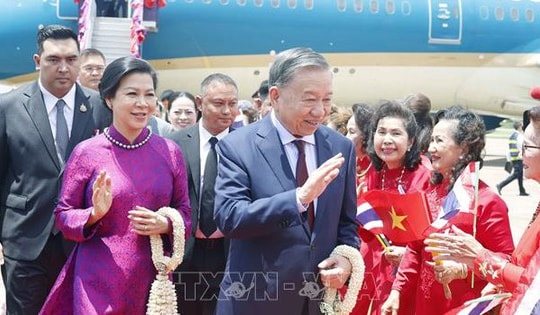 Tổng Bí thư, Chủ tịch nước Tô Lâm và Phu nhân bắt đầu thăm chính thức Vương quốc Thái Lan