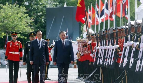 Lễ đón Tổng Bí thư, Chủ tịch nước Tô Lâm và Phu nhân thăm chính thức Vương quốc Thái Lan