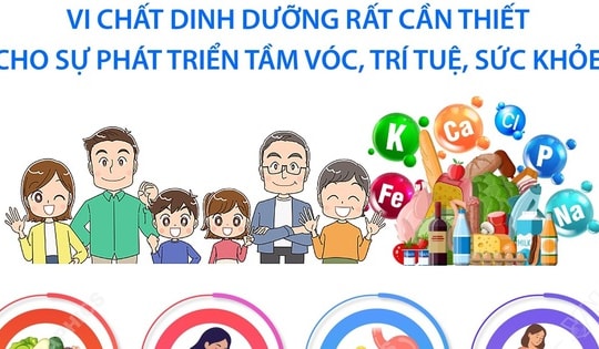 Vi chất dinh dưỡng rất cần thiết cho sự phát triển tầm vóc, trí tuệ, sức khỏe