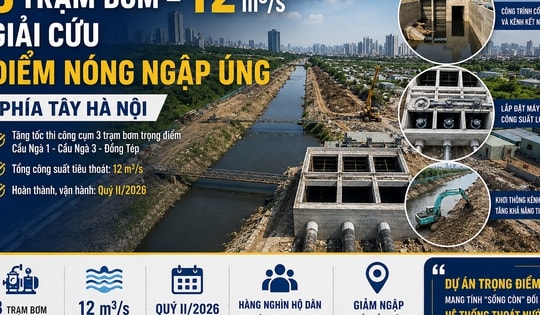 'Giải cứu' vùng trũng phía Tây Hà Nội khỏi nỗi ám ảnh ngập úng