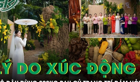 Cô dâu dùng 200 kg rau củ trang trí đám hỏi, lý do phía sau khiến nhiều người xúc động