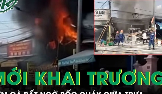 Tiệm gà mới khai trương bất ngờ bốc cháy giữa trưa