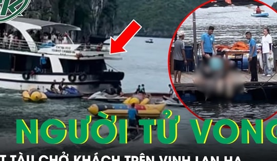 Clip diễn biến vụ va chạm giữa tàu du lịch và thuyền máy trên vịnh Lan Hạ, một phụ nữ tử vong