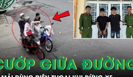 Dùng điện thoại khi đang dừng xe chờ mẹ, thiếu nữ bị cướp giật táo tợn giữa đường