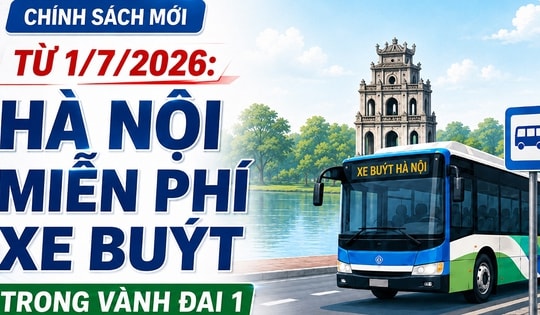 Từ 1/7/2026: Hà Nội miễn phí xe buýt trong vành đai 1