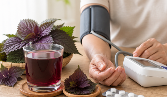 Người đang dùng thuốc huyết áp có nên uống nước lá tía tô?