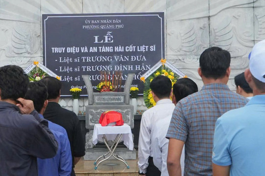 Đà Nẵng: Đưa 3 cha con liệt sĩ về an nghỉ tại nghĩa trang sau hơn nửa thế kỷ
