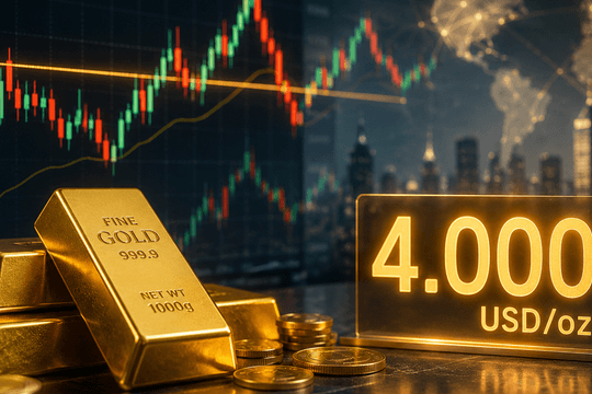 Giá vàng thế giới sáng 21/7 giằng co quanh mốc 4.000 USD