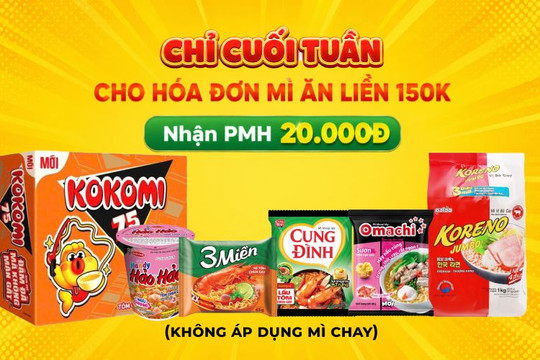 Cách nhận phiếu giảm giá 20.000 đồng khi mua mì ăn liền trên Bách hóa XANH Online