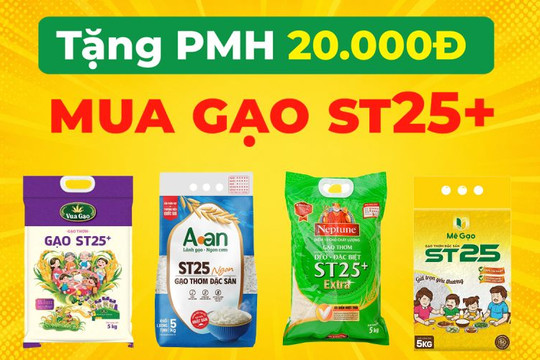 Cách nhận phiếu mua hàng 20.000 đồng mua gạo ST25+ tại Bách hóa XANH