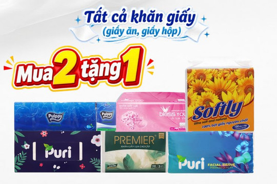 Cách mua sắm khăn giấy cao cấp tiết kiệm cho gia đình với ưu đãi mua 2 tặng 1