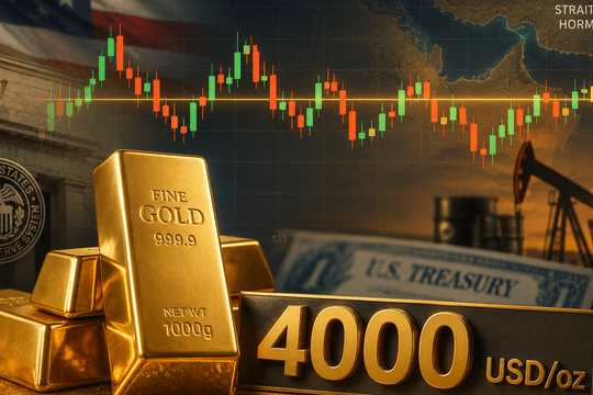 Giá vàng thế giới sáng 4/8 vẫn trụ vững mức 4.000 USD