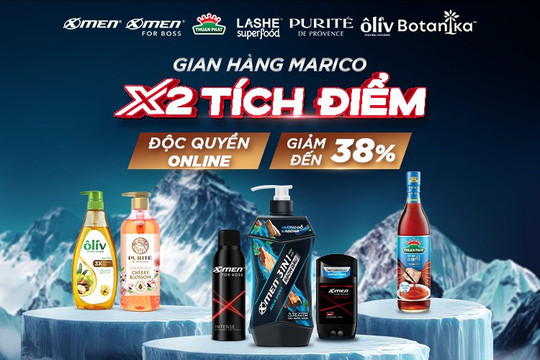 Cách mua sắm gian hàng Marico giảm đến 38% và x2 điểm thưởng trên ứng dụng Bách hóa XANH
