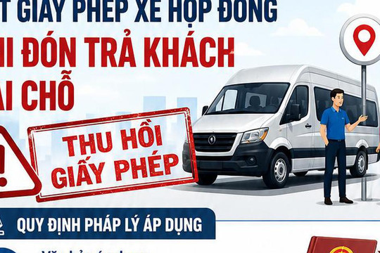 Từ 10/8, rút giấy phép xe hợp đồng khi đón trả khách sai chỗ