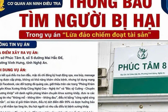 Công an tìm người từng mua gói 'điều trị xương khớp' tại cơ sở Phúc Tâm 8