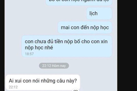 Xúc động nữ sinh nhắn tin 'con chưa đủ tiền nộp học', nhà trường lập tức tìm cách giúp đỡ