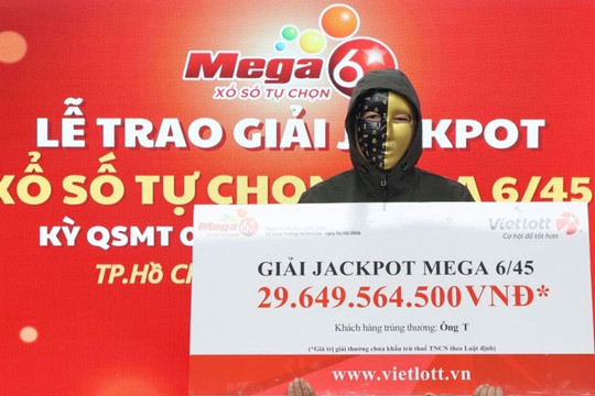 Mua vé số Mega 6/45 khi uống cà phê, người đàn ông tại TP.HCM trúng độc đắc hơn 29,6 tỷ đồng