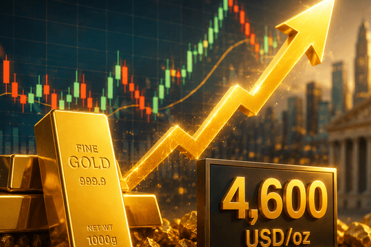 Giá vàng thế giới sáng 22/8 vượt 4.600 USD