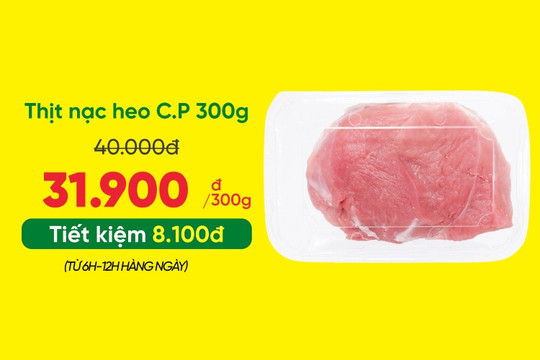 Mẹo săn khay thịt nạc heo C.P giá chỉ 31.900 đồng trên ứng dụng trực tuyến Bách hóa XANH