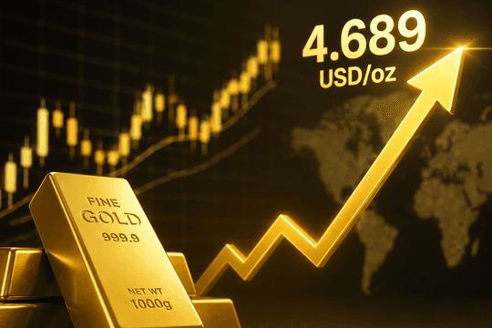 Giá vàng thế giới sáng 25/8 áp sát 4.700 USD