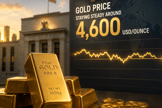Giá vàng thế giới sáng 28/8 ổn định quanh 4.600 USD
