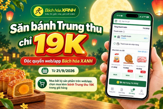 Cách đặt mua bánh Trung Thu giá ưu đãi chỉ 19K cho mọi đơn hàng online tại Bách hóa XANH