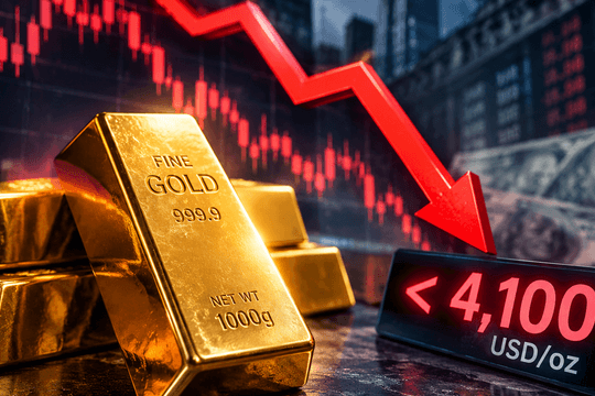 Giá vàng thế giới sáng 29/9 giảm về dưới 4.100 USD
