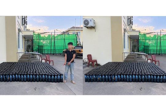 Phát hiện hơn 500 bình nghi chứa khí cười gần biên giới Quảng Ninh
