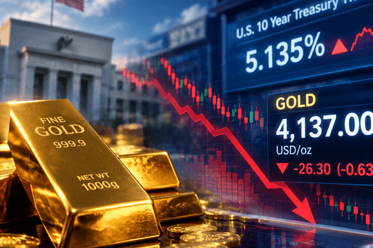 Giá vàng thế giới lao dốc sáng 20/10